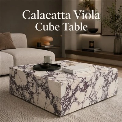 Masuta de cafea din marmura Calacatta