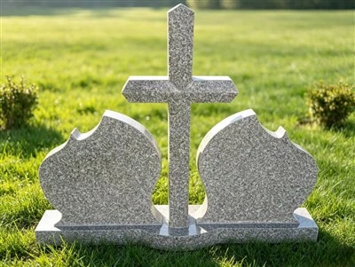 G664 Piatra funerară cu cruce de granit